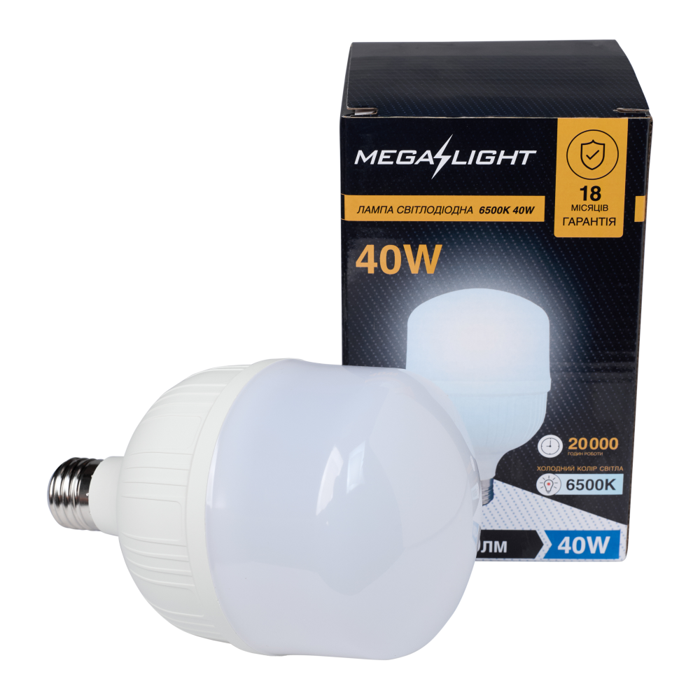 Світлодіодна лампа MEGALIGHT T100 40W 6500K E27 165-265V (T100-40/865-E27)